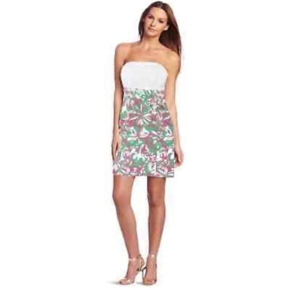 Lilly Pulitzer Franco Floral Strapless Dress Forgot My Trunks Hotty 00 - Picture 7 of 7